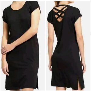 Athleta Criss Cross Back Black Dress